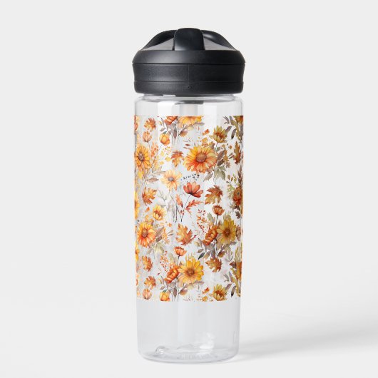 Herfst bloemenpatroon B01 Waterfles (Voorkant)