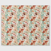 Herfst bloemenpatroon cadeaupapier (Vlak)