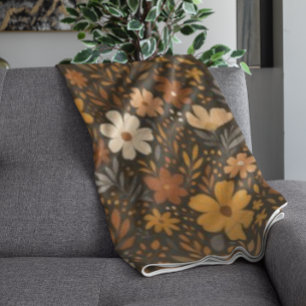 Herfst Bloemenpatroon – Herfstbloemen Fleece Deken