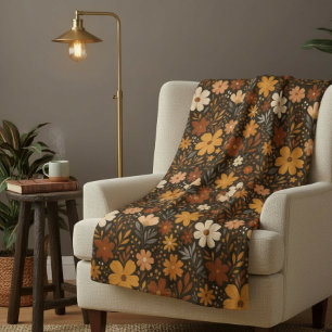 Herfst Bloemenpatroon – Herfstbloemen Sherpa Deken