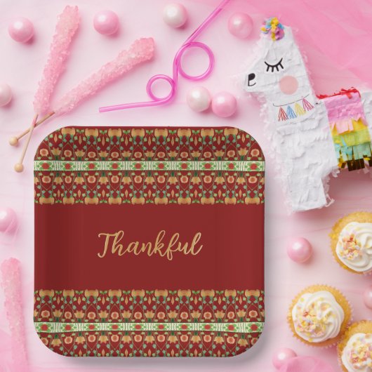 Herfst Bloemenplein Papieren Bordje (Feest)