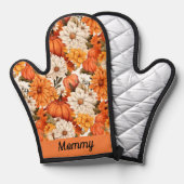 Herfst Bloemenpompoen Aanpasbaar Ovenwant (Voorkant / Achterkant)