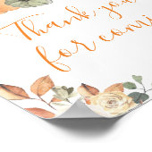 Herfst Bloemenpompoen Bedankt voor je komst Poster (Hoek)