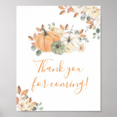 Herfst Bloemenpompoen Bedankt voor je komst Poster (Voorkant)