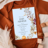Herfst Bloemenpompoen Boho Baby shower Uitnodiging