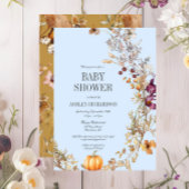 Herfst Bloemenpompoen Boho Baby shower Uitnodiging