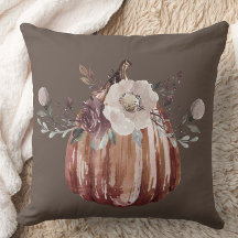 Herfst bloemenpompoen bruin, terracotta, plumb