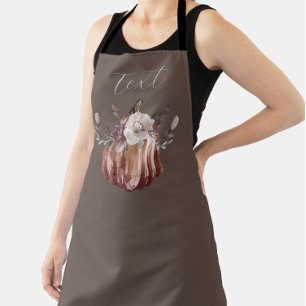 Herfst bloemenpompoen bruin, terracotta, plumb schort