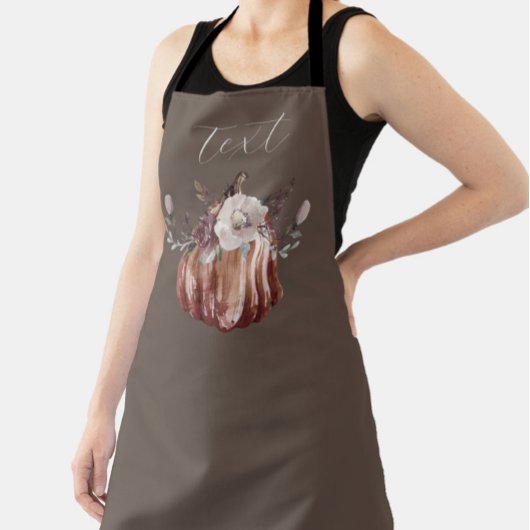 Herfst bloemenpompoen bruin, terracotta, plumb schort