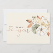 Herfst Bloemenpompoen Dank u Bedankkaart (Voorkant)