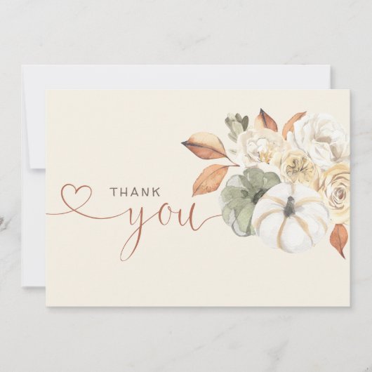 Herfst Bloemenpompoen Dank u Bedankkaart (Voorkant)