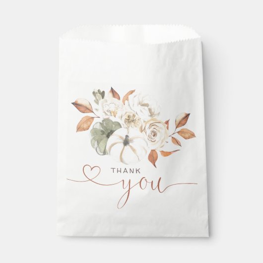 Herfst Bloemenpompoen Dank u Bedankzakje (Voorkant)