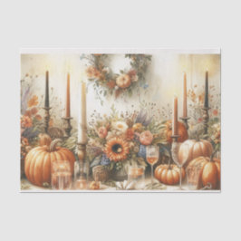 Herfst Bloemenpompoen Decoupage Tissuepapier