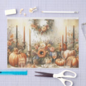 Herfst Bloemenpompoen Decoupage Tissuepapier (Craft)