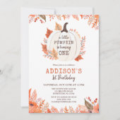 Herfst Bloemenpompoen eerste verjaardag Kaart (Voorkant)