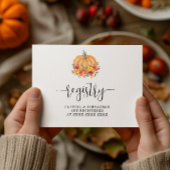 Herfst Bloemenpompoen Registry Vrijgezellenfeest Informatiekaartje