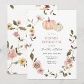 Herfst Bloemenpompoen repetitie diner Kaart (Voorkant / Achterkant)
