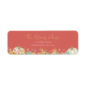 Herfst Bloemenpompoen retouradres Etiket (Voorkant)