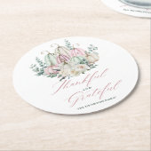 Herfst Bloemenpompoen Thanksgiving Ronde Kartonnen Onderzetter (Gebogen)