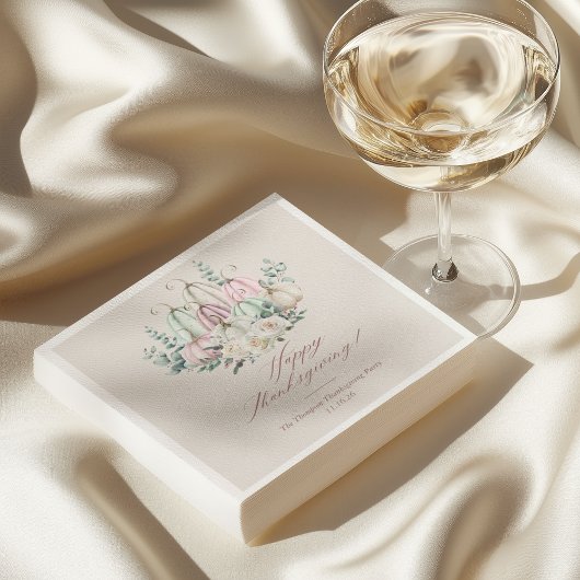 Herfst Bloemenpompoen Thanksgiving Servet