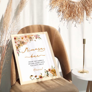 Herfst Bloemenpompoen Vrijgezellenfeest Mimosa Bar Poster