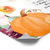 Herfst bloemenpompoenen luier verloting teken poster (Hoek)