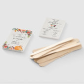 Herfst bloemenpompoenen waterverf bruiloft program handwaaier (Niet-gemonteerd)