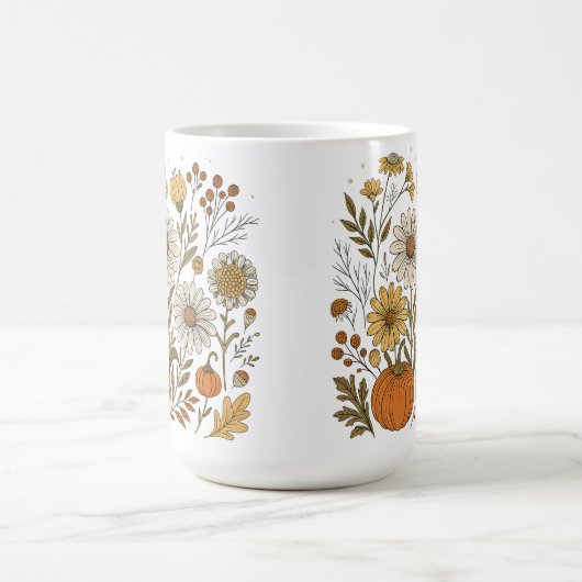 Herfst Bloemenpompoenen Wildflowers Decor Koffiemok (Center)