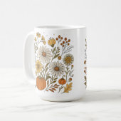 Herfst Bloemenpompoenen Wildflowers Decor Koffiemok (Voorkant links)