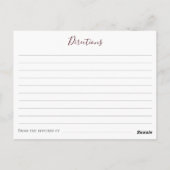 Herfst bloemenrecept voor de bruid briefkaart (Achterkant)