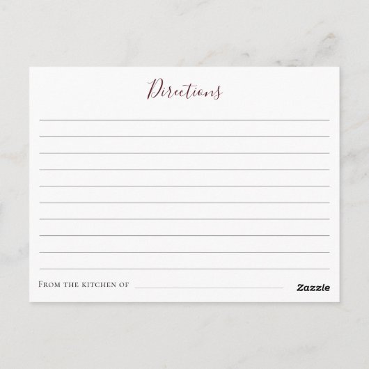 Herfst bloemenrecept voor de bruid briefkaart (Achterkant)