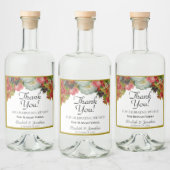 Herfst bloemenrustieke bruiloft dank u likeurfles etiket (Flessen)