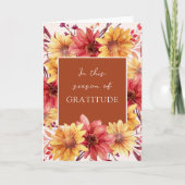 Herfst Bloemenseizoen van Dankbaarheid Thanksgivin Feestdagen Kaart (Voorkant)