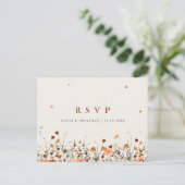 Herfst bloementuin bloemen boho bruiloft RSVP Briefkaart (Staand voorkant)
