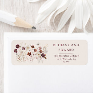 Herfst bloemenveld Beige Etiket
