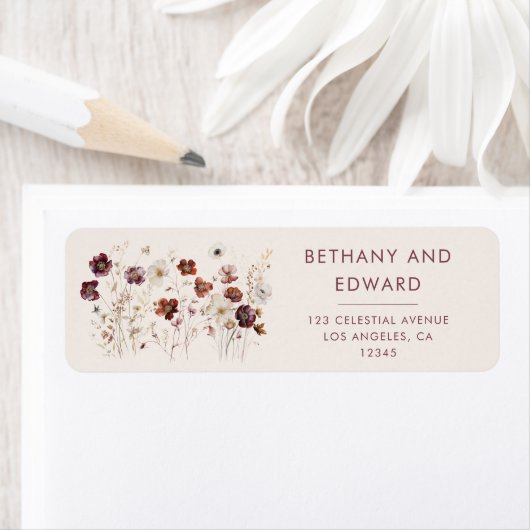 Herfst bloemenveld Beige Etiket (Insitu)