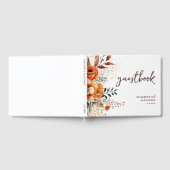 Herfst bloemenwarme tonen botanische bruiloft gastenboek (Volledig)