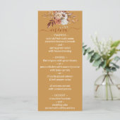 Herfst Bloemig Gouden Trouwmenu Menu (Staand voorkant)