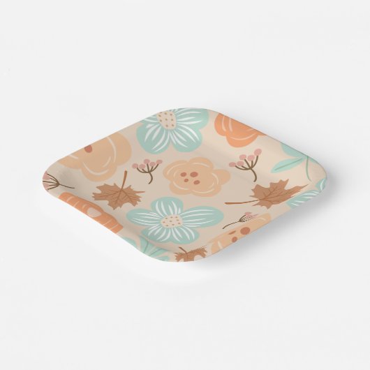 Herfst Bloemig Papieren Bord (Gebogen)