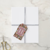 Herfst Bloemig Patroon Cadeaulabel (Met Touw)