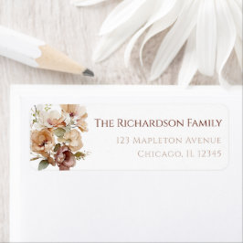 Herfst bloemig rustiek bruin beige neutraal etiket