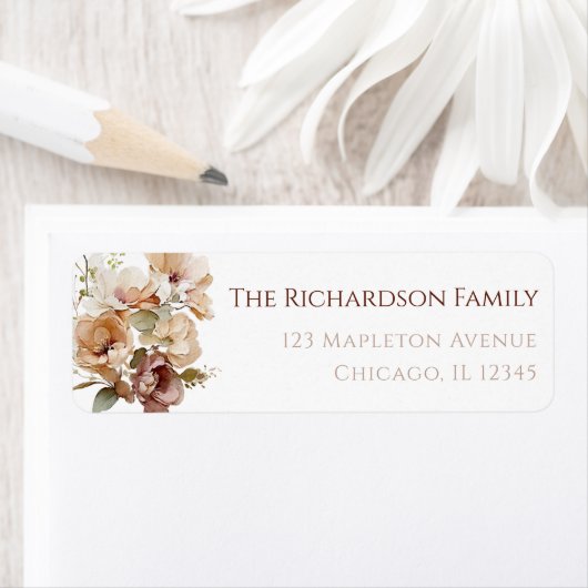 Herfst bloemig rustiek bruin beige neutraal etiket (Insitu)