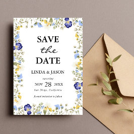 Herfst Bloemige Aquarel Trouw Save The Date Kaart