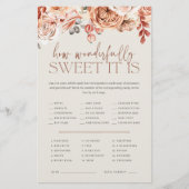 Herfst Bloemige Baby Shower Candy Raden Spelblad Flyer (Voorkant)