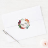 Herfst bloemige bedankstickers ronde sticker (Envelop)