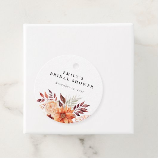Herfst Bloemige Boho Bruidsdouche Bedankjes Labels (In situ)