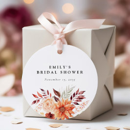 Herfst Bloemige Boho Bruidsmeisjes Borrel Bedankjes Labels