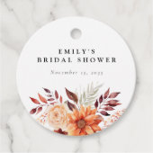 Herfst Bloemige Boho Bruidsmeisjes Borrel Bedankjes Labels (Voorkant)