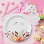 Herfst Bloemige Boho Bruidsmeisjesfeest Papieren Bordje (Feest)