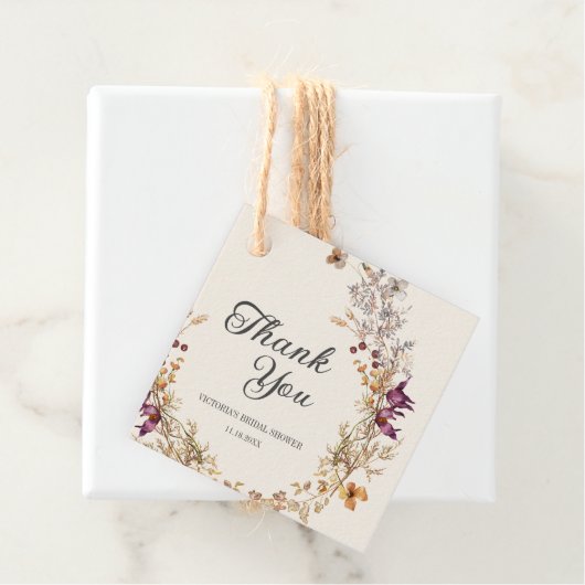 Herfst Bloemige Boho Bruiloft Feest Bedankjes Labels (In situ)
